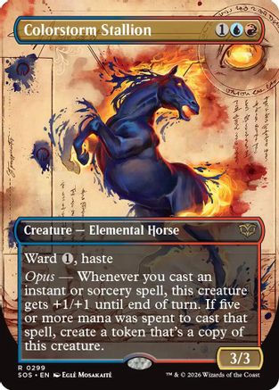 Colorstorm Stallion (Borderless) (SOS-299) - Secrets of Strixhaven - for just $0.59! 