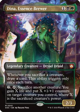 Dina, Essence Brewer (Borderless) (SOC-001) - Commander: Secrets of Strixhaven Foil - for just $0! 