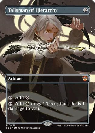 Talisman of Hierarchy (Borderless) (SOC-431) - Commander: Secrets of Strixhaven Foil - for just $4.50! 