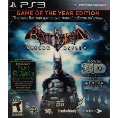 Batman: Arkham Asylum Game Of The Year Edition (Playstation 3) - Premium Video Games - Just $0! Shop now at Retro Gaming of Denver