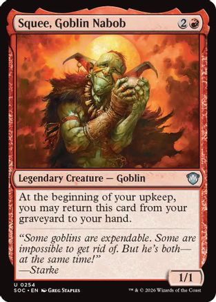 Squee, Goblin Nabob (SOC-254) - Commander: Secrets of Strixhaven - for just $0.08! 