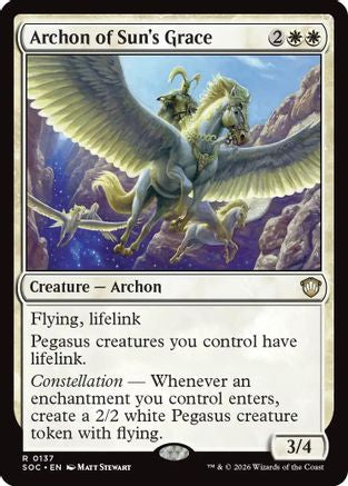 Archon of Sun's Grace (SOC-137) - Commander: Secrets of Strixhaven - for just $0.08! 