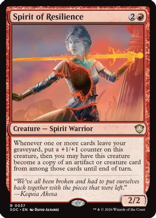 Spirit of Resilience (SOC-037) - Commander: Secrets of Strixhaven - for just $0.10! 