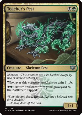 Teacher's Pest (SOS-238) - Secrets of Strixhaven Foil - for just $0.11! 