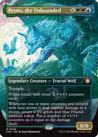 Primo, the Unbounded (Borderless) (SOC-006) - Commander: Secrets of Strixhaven Foil - for just $0.85! 