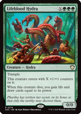 Lifeblood Hydra (SOC-274) - Commander: Secrets of Strixhaven - for just $0.16! 