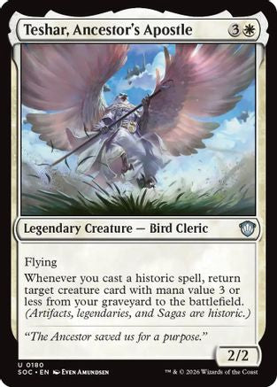 Teshar, Ancestor's Apostle (SOC-180) - Commander: Secrets of Strixhaven - for just $0.12! 