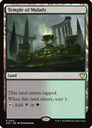 Temple of Malady (SOC-413) - Commander: Secrets of Strixhaven - for just $0.10! 