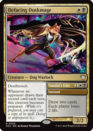 Defacing Duskmage (SOC-045) - Commander: Secrets of Strixhaven - for just $0.26! 