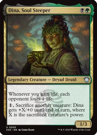 Dina, Soul Steeper (SOC-305) - Commander: Secrets of Strixhaven - for just $0.08! 