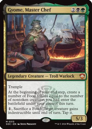 Gyome, Master Chef (SOC-313) - Commander: Secrets of Strixhaven - for just $0.46! 
