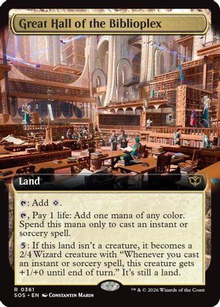 Great Hall of the Biblioplex (Extended Art) (SOS-361) - Secrets of Strixhaven - for just $0.32! 