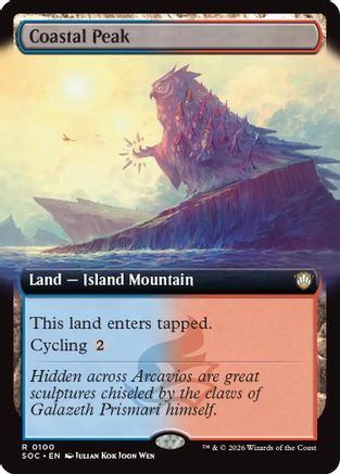 Coastal Peak (Extended Art) (SOC-100) - Commander: Secrets of Strixhaven - for just $0.22! 