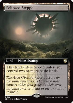 Eclipsed Steppe (Extended Art) (SOC-101) - Commander: Secrets of Strixhaven - for just $0.92! 