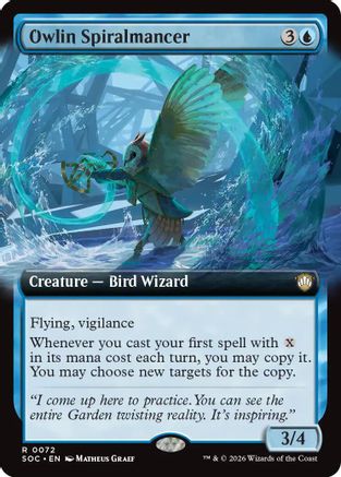 Owlin Spiralmancer (Extended Art) (SOC-072) - Commander: Secrets of Strixhaven - for just $0.18! 