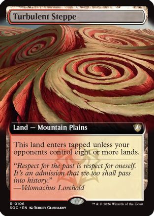 Turbulent Steppe (Extended Art) (SOC-106) - Commander: Secrets of Strixhaven - for just $1.77! 