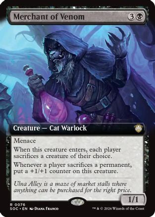 Merchant of Venom (Extended Art) (SOC-076) - Commander: Secrets of Strixhaven - for just $0.16! 