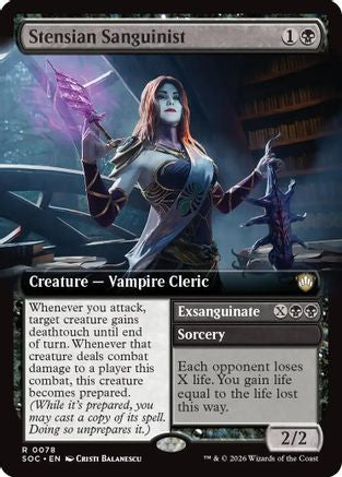 Stensian Sanguinist (Extended Art) (SOC-078) - Commander: Secrets of Strixhaven - for just $2.78! 