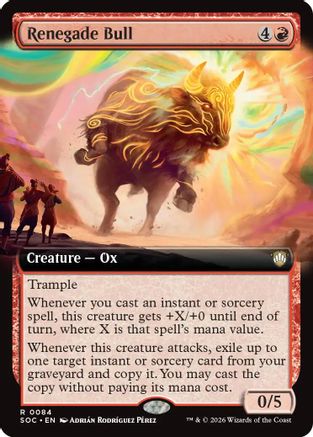 Renegade Bull (Extended Art) (SOC-084) - Commander: Secrets of Strixhaven - for just $0.12! 