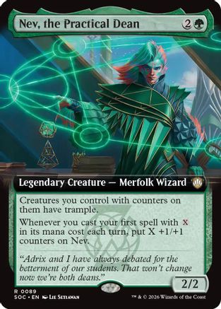 Nev, the Practical Dean (Extended Art) (SOC-089) - Commander: Secrets of Strixhaven - for just $0.12! 