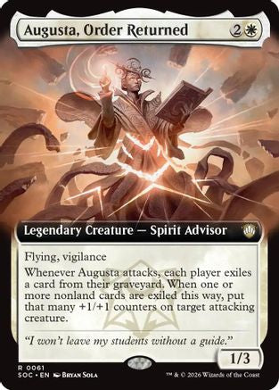 Augusta, Order Returned (Extended Art) (SOC-061) - Commander: Secrets of Strixhaven - for just $0.09! 