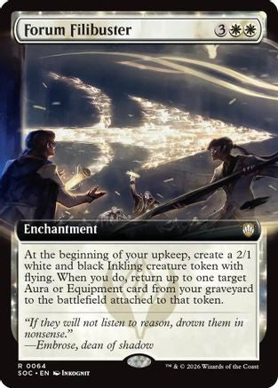 Forum Filibuster (Extended Art) (SOC-064) - Commander: Secrets of Strixhaven - for just $0.10! 