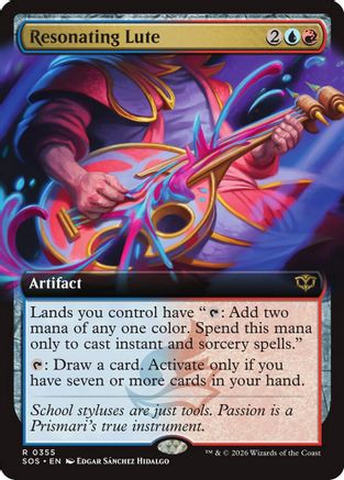 Resonating Lute (Extended Art) (SOS-355) - Secrets of Strixhaven Foil - for just $1.99! 