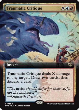 Traumatic Critique (Extended Art) (SOS-358) - Secrets of Strixhaven Foil - for just $0.66! 