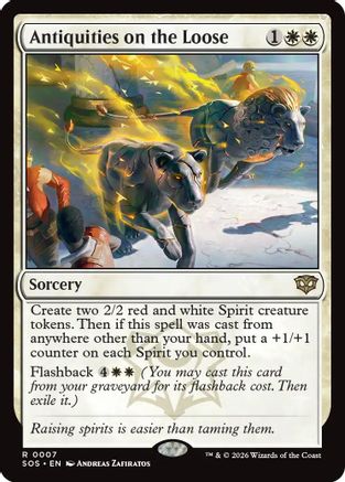 Antiquities on the Loose (SOS-007) - Secrets of Strixhaven Foil - for just $0.18! 