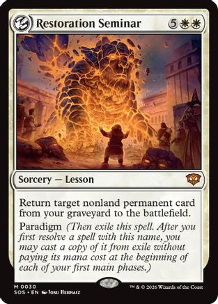 Restoration Seminar (SOS-030) - Secrets of Strixhaven - for just $1.46! 