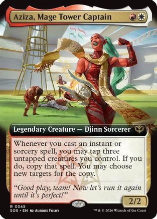Aziza, Mage Tower Captain (Extended Art) (SOS-345) - Secrets of Strixhaven - for just $0.10! 