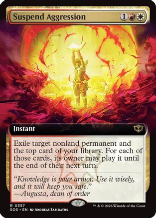 Suspend Aggression (Extended Art) (SOS-357) - Secrets of Strixhaven - for just $0.09! 