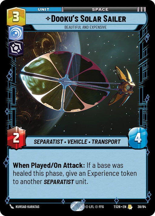 Dooku's Solar Sailer - Beautiful and Expensive (38/84) (38/84) [Twin Suns] - for just $0.60! 