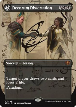 Decorum Dissertation (Borderless) (SOS-292) - Secrets of Strixhaven Foil - for just $6.46! 