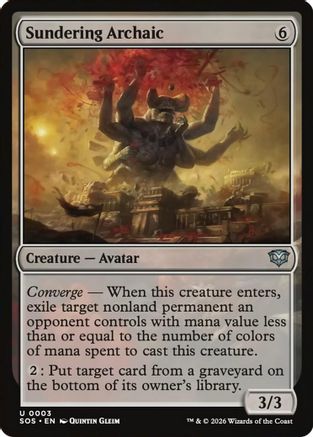 Sundering Archaic (SOS-003) - Secrets of Strixhaven Foil - for just $0.07! 