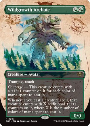 Wildgrowth Archaic (Borderless) (SOS-297) - Secrets of Strixhaven Foil - for just $0.42! 