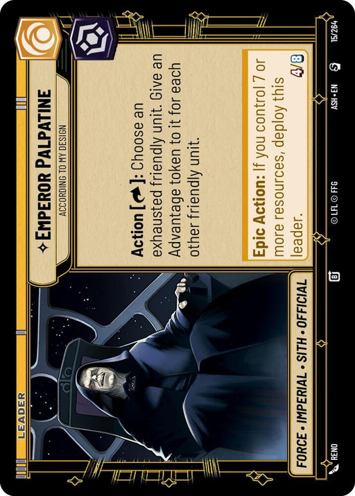 Emperor Palpatine - According to My Design (15/264) (15/264) [Ashes of the Empire] - for just $0.95! 