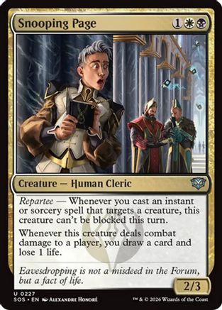 Snooping Page (SOS-227) - Secrets of Strixhaven - for just $0.04! 