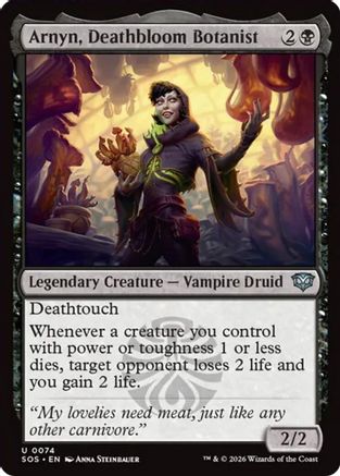 Arnyn, Deathbloom Botanist (SOS-074) - Secrets of Strixhaven Foil - for just $0.13! 
