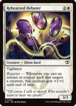 Rehearsed Debater (SOS-029) - Secrets of Strixhaven Foil - for just $0.06! 