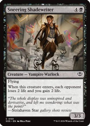 Sneering Shadewriter (SOS-101) - Secrets of Strixhaven Foil - for just $0.05! 