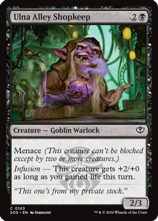 Ulna Alley Shopkeep (SOS-103) - Secrets of Strixhaven Foil - for just $0.08! 