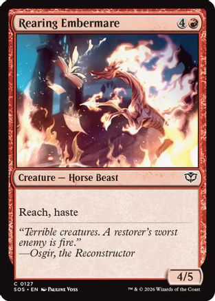 Rearing Embermare (SOS-127) - Secrets of Strixhaven Foil - for just $0.07! 