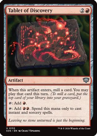 Tablet of Discovery (SOS-132) - Secrets of Strixhaven Foil - for just $0.60! 