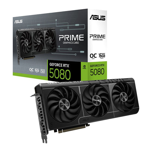 ASUS NVIDIA GeForce RTX 5080 Prime Overclocked Triple Fan 16GB GDDR7 PCIe 5.0 Graphics Card - for just $1299.99! 