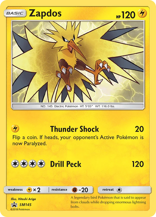 Zapdos (SM145) [Sun & Moon: Black Star Promos] - for just $5.25! 
