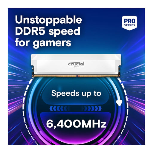 Crucial Pro 64GB (2x32GB) DDR5-6000 Desktop Memory Kit CL40 Dual Channel - White | CP2K32G60C40U5W - for just $999.99! 