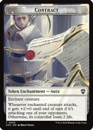Contract // Copy Double-Sided Token (SOC-3 // 1) - Commander: Secrets of Strixhaven - for just $0.10! 