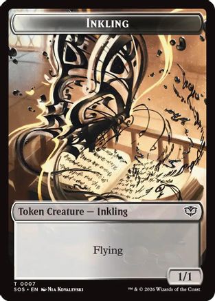 Inkling (0007) // Spirit (0011) Double-Sided Token (SOS-7 // 11) - Secrets of Strixhaven - for just $0.05! 