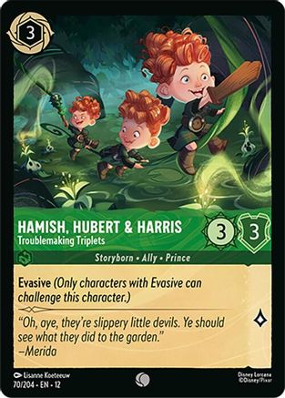 Hamish, Hubert & Harris - Troublemaking Triplets (70/204) - Wilds Unknown Cold Foil - for just $0.06! 